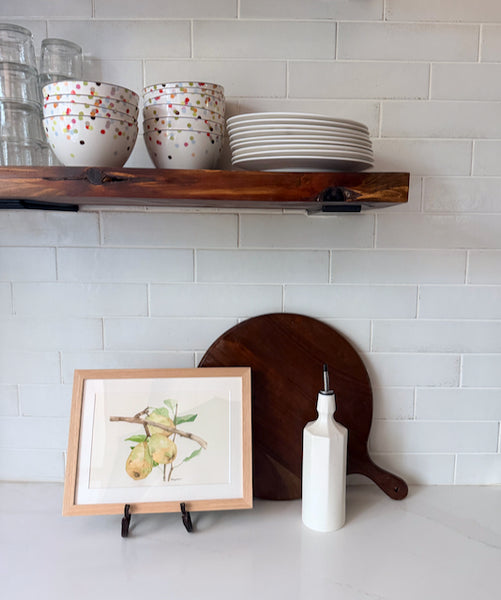pears, ORIGINAL (not print) Watercolor Painting, framed