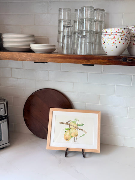 pears, ORIGINAL (not print) Watercolor Painting, framed