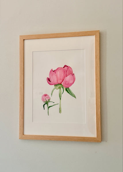 Pink Peonies, ORIGINAL (not print) Watercolor Painting