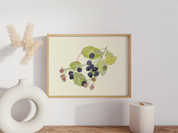 black raspberries, ORIGINAL (not print) 10 X 8 inches Watercolor Painting