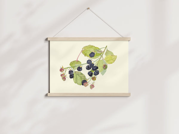 black raspberries, ORIGINAL (not print) 10 X 8 inches Watercolor Painting