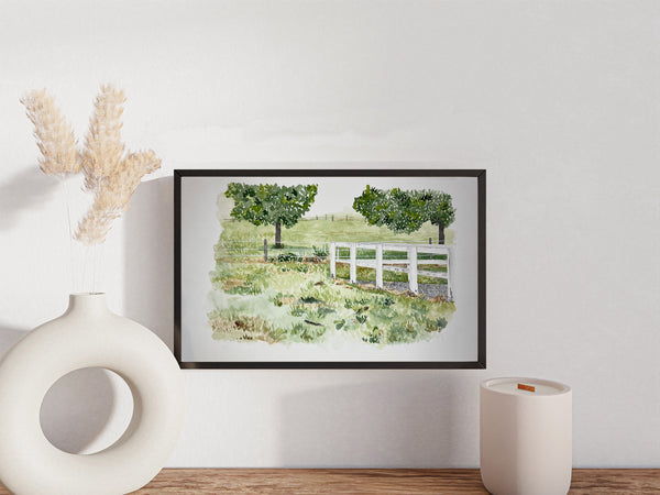 Chicken feathers in the grass, ORIGINAL (not print) 10 X 6 Watercolor Painting