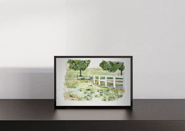 Chicken feathers in the grass, ORIGINAL (not print) 10 X 6 Watercolor Painting