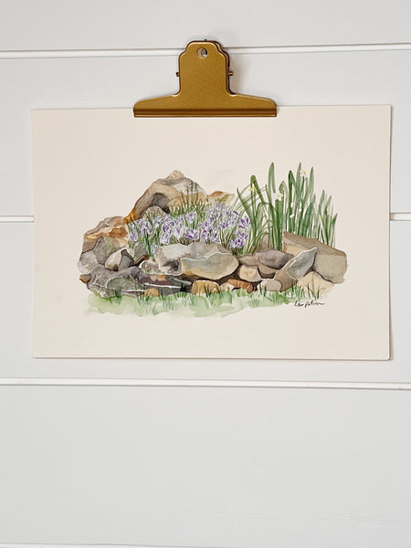 Crocus, ORIGINAL (not print) 9 X 5.5 inches Watercolor Painting