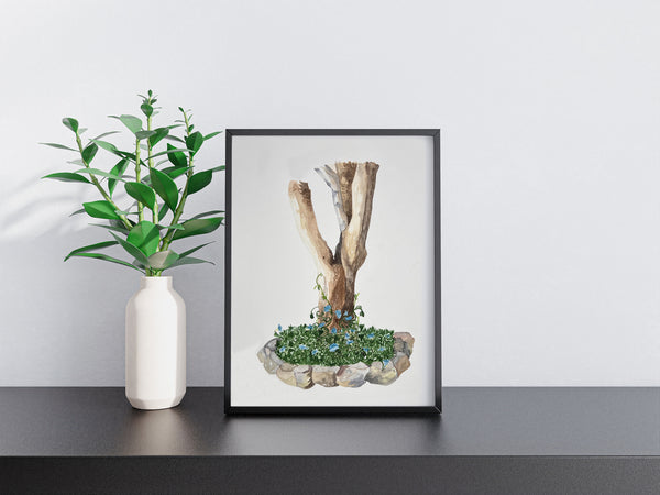 Morning Glory vines, ORIGINAL (not print) 7 X 10 Watercolor Painting