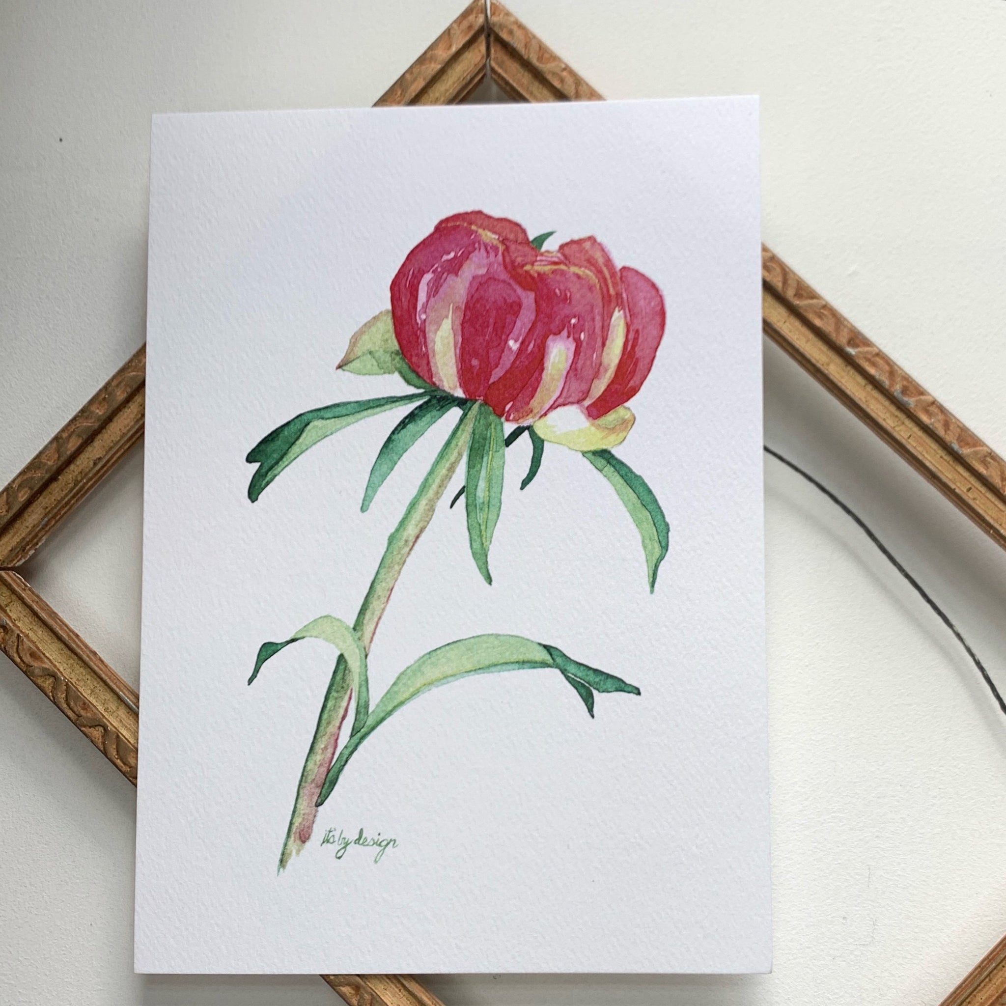 pink peony / 5 x 7 inch / PRINT from original watercolor / flower print