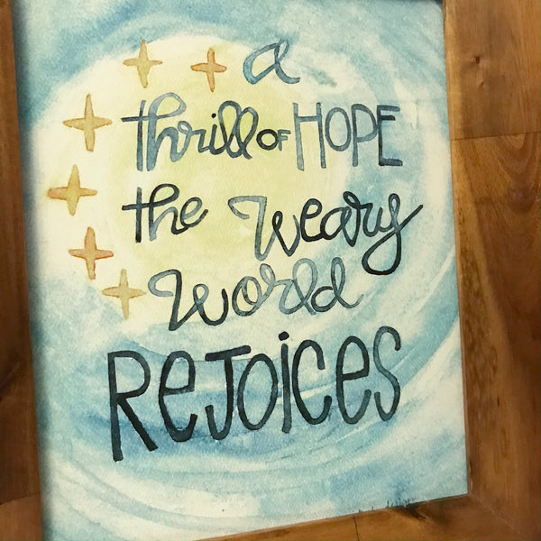 A Thrill of Hope the Weary World Rejoices/ night sky / stars /8 x 10 inch / PRINT
