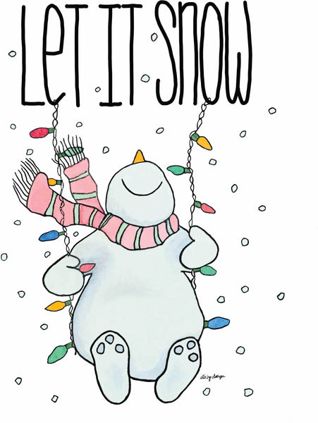 Let It Snow Holiday towel, flour sack towel, Christmas gift, Hostess gift, Christmas Kitchen decor, Winter Snowman, Kitchen towel