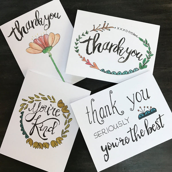 Thank You SERIOUSLY You're the Best / Thank you Card / watercolor / blank inside